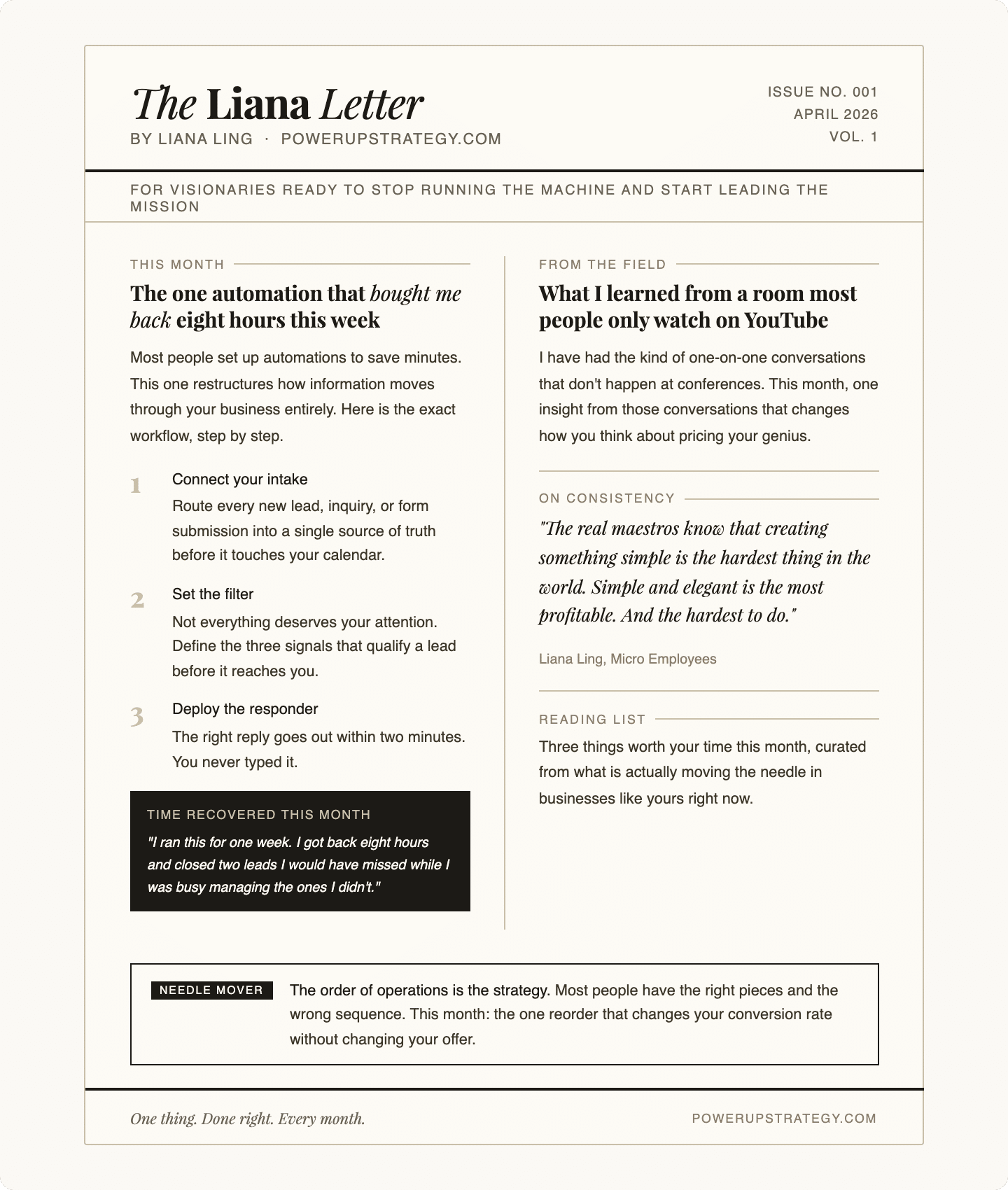 The Liana Letter - Physical Newsletter