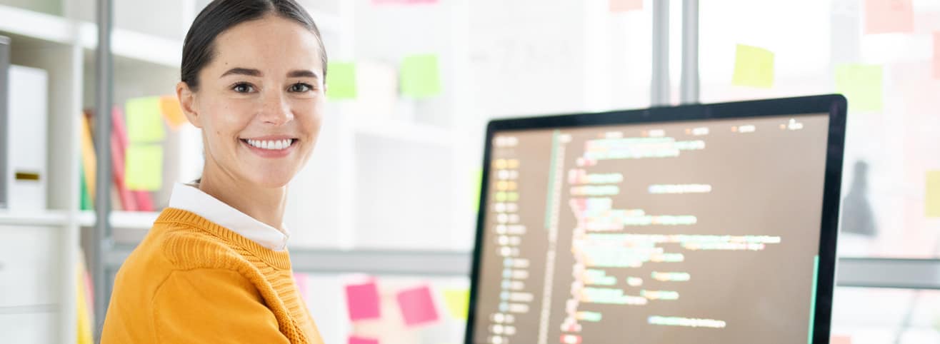 woman working at computer